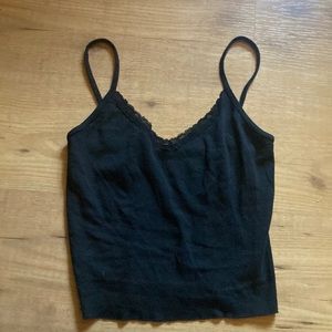 Brandy Melville dainty black lace tank
